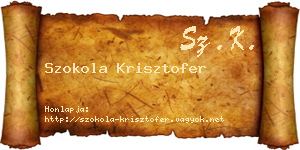 Szokola Krisztofer névjegykártya