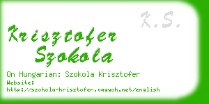 krisztofer szokola business card